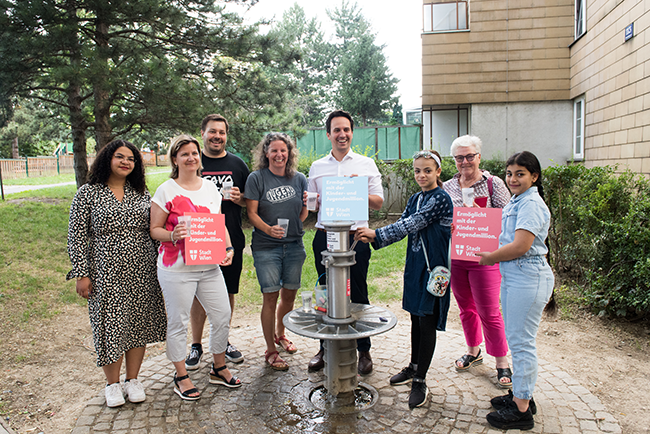 Neuer Wasserbrunnen im Karl-Wrba-Hof