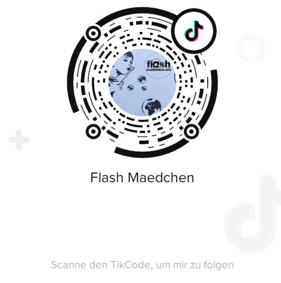© Verein Wiener Jugendzentren TikTok QR Code mit Logo zum Account von Flash Mädchen*café