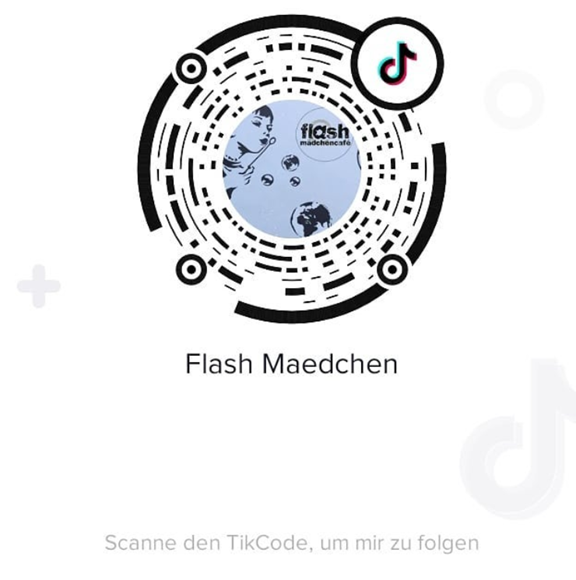 TikTok QR Code mit Logo zum Account von Flash Mädchen*café