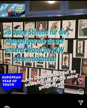 Auswahlwand für die Jugendlichen