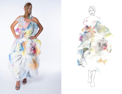 Modeentwurf und umgesetztes Modestück