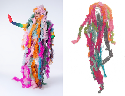 Modeentwurf und umgesetztes Modestück