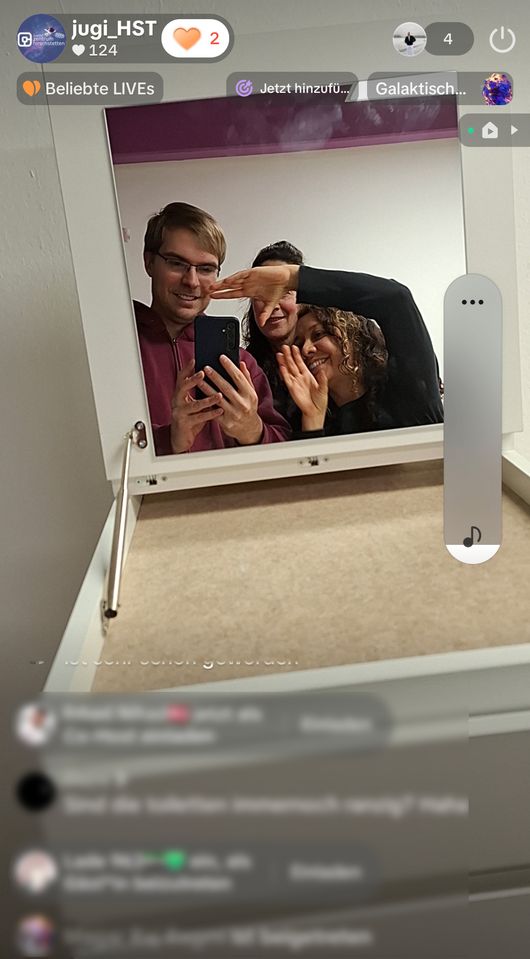 Screenshot aus dem TikTok-Live des Jugendzentrums Hirschstetten