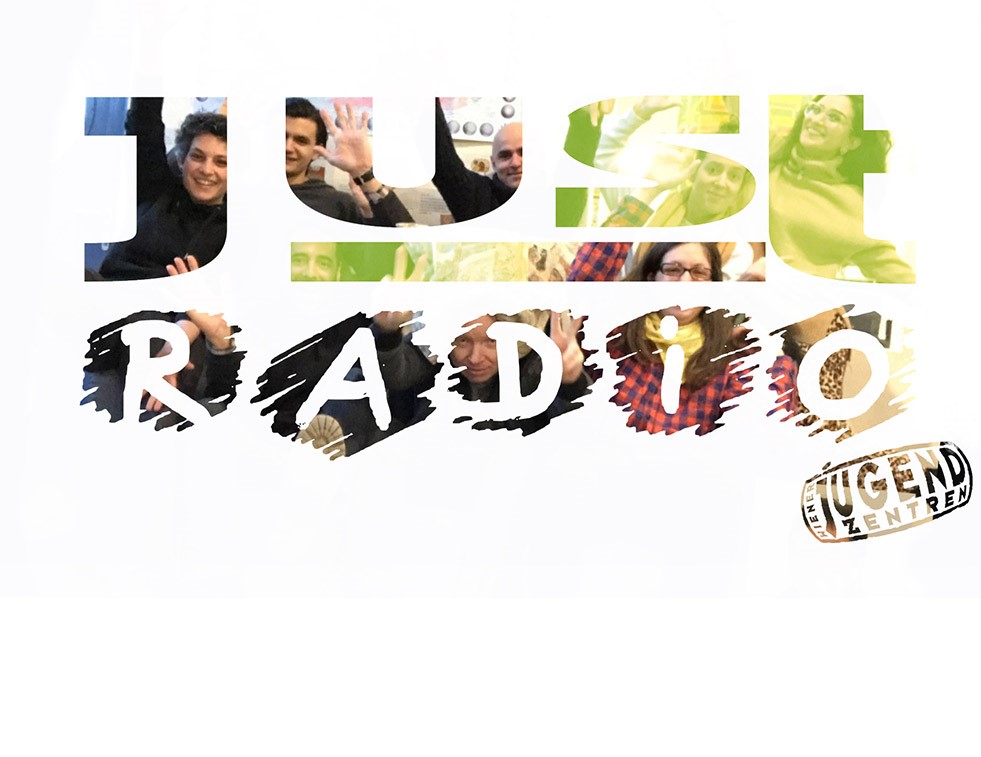 Auf dem Bild ist das Team von Just Wienerberg gemischt mit Logo zu sehen. 